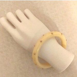 Vintage Acrylic and gold bead Kenneth J. Lane bangle